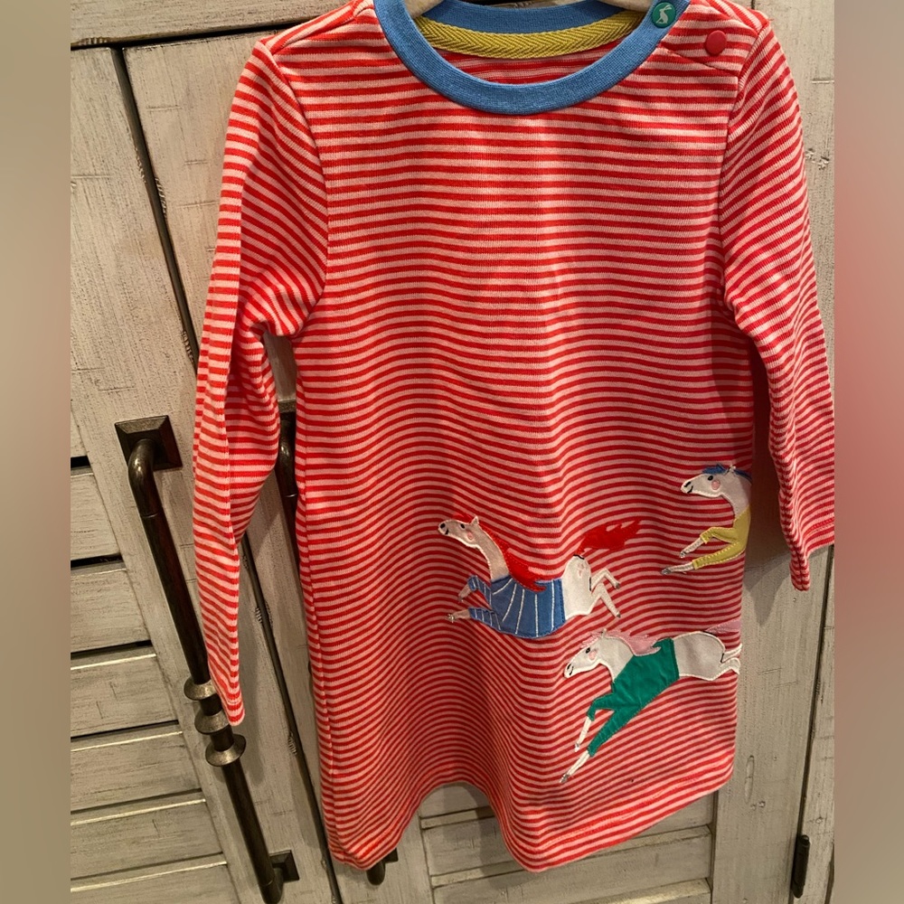 Joules Girl's Rosalee Striped Horse Dress